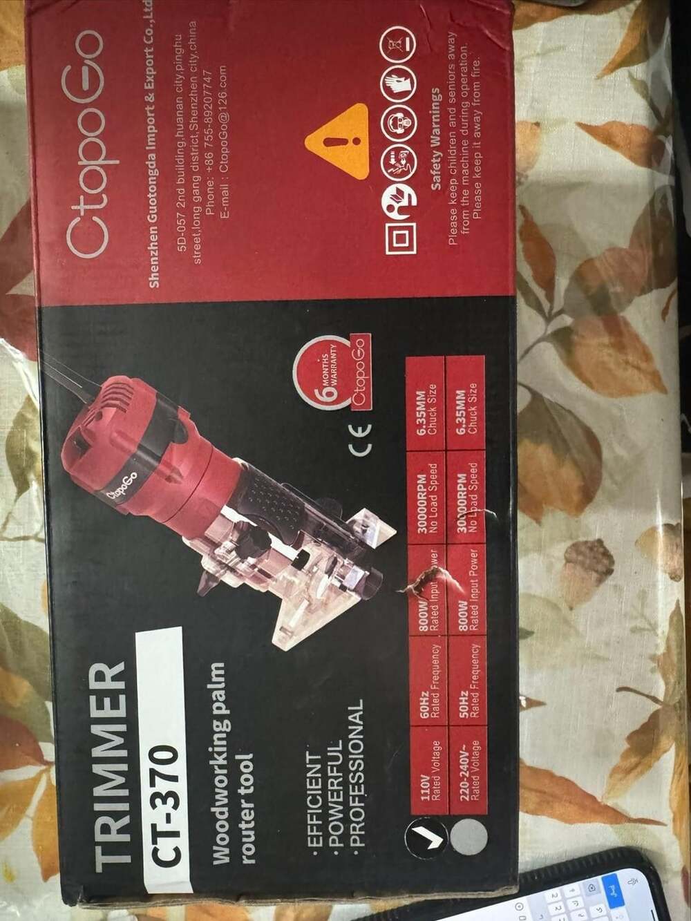 CtopoGo Trimmer CT-370 Woodworking Palm Router Tool